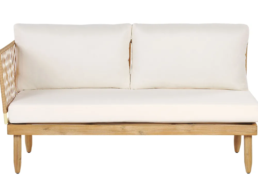 Ulkokalusteet<Beliani 4-Istuttava Ulkosohvaryhma Akasiapuu Vasenk. Valkoinen Cremona