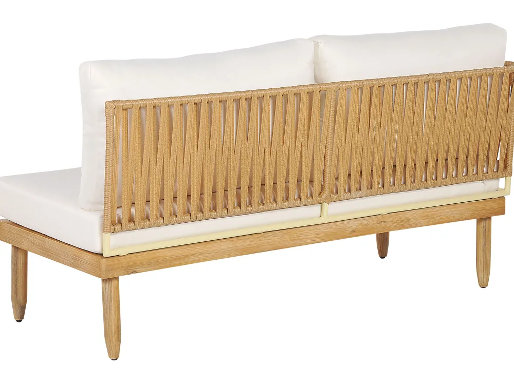 Ulkokalusteet<Beliani 4-Istuttava Ulkosohvaryhma Akasiapuu Vasenk. Valkoinen Cremona