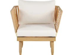 Ulkokalusteet<Beliani 4-Istuttava Ulkosohvaryhma Akasiapuu Vasenk. Valkoinen Cremona