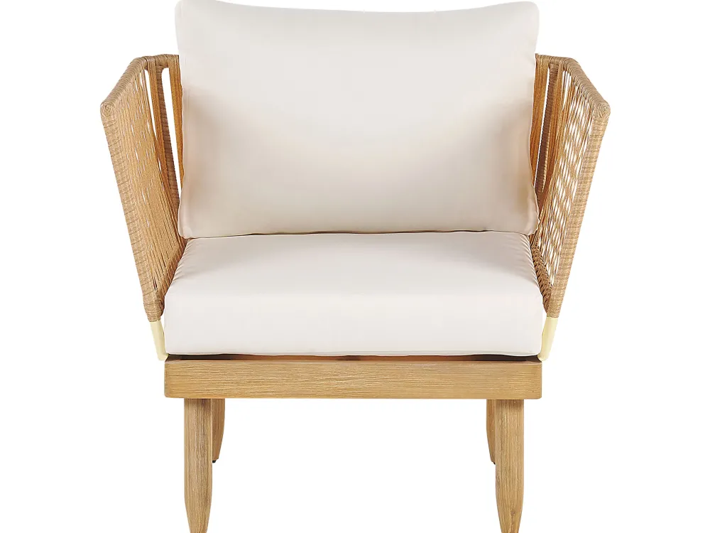 Ulkokalusteet<Beliani 4-Istuttava Ulkosohvaryhma Akasiapuu Vasenk. Valkoinen Cremona