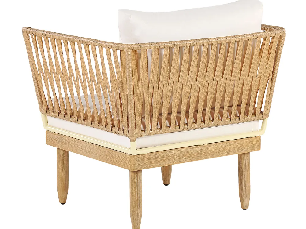 Ulkokalusteet<Beliani 4-Istuttava Ulkosohvaryhma Akasiapuu Vasenk. Valkoinen Cremona