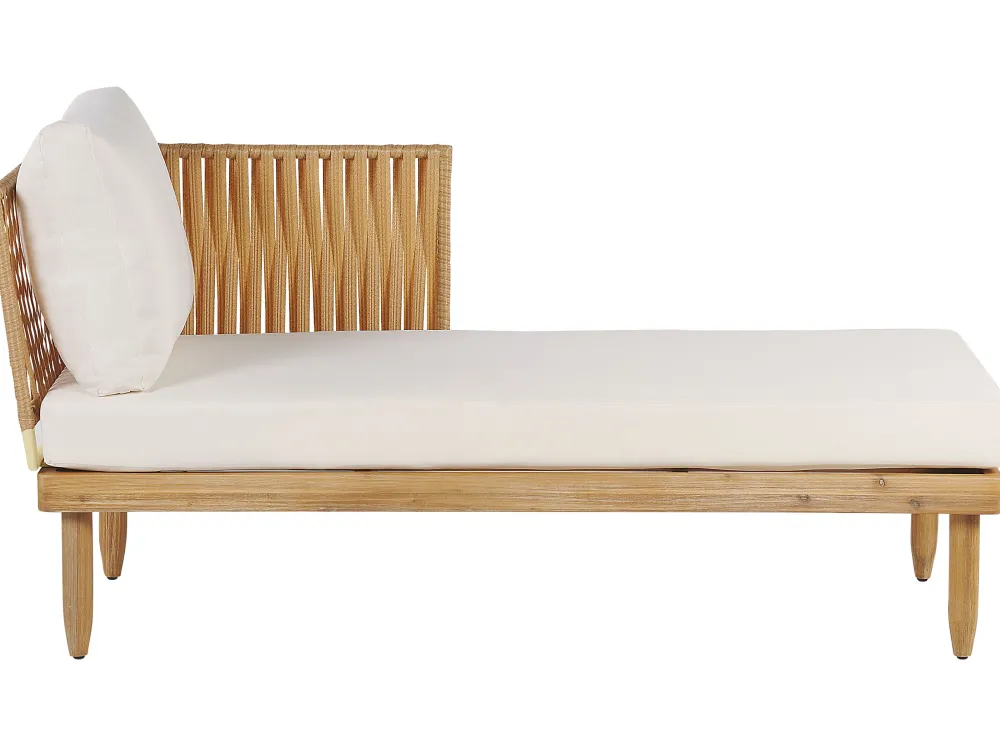 Ulkokalusteet<Beliani 4-Istuttava Ulkosohvaryhma Akasiapuu Vasenk. Valkoinen Cremona