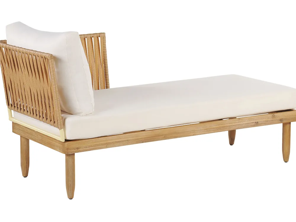 Ulkokalusteet<Beliani 4-Istuttava Ulkosohvaryhma Akasiapuu Vasenk. Valkoinen Cremona