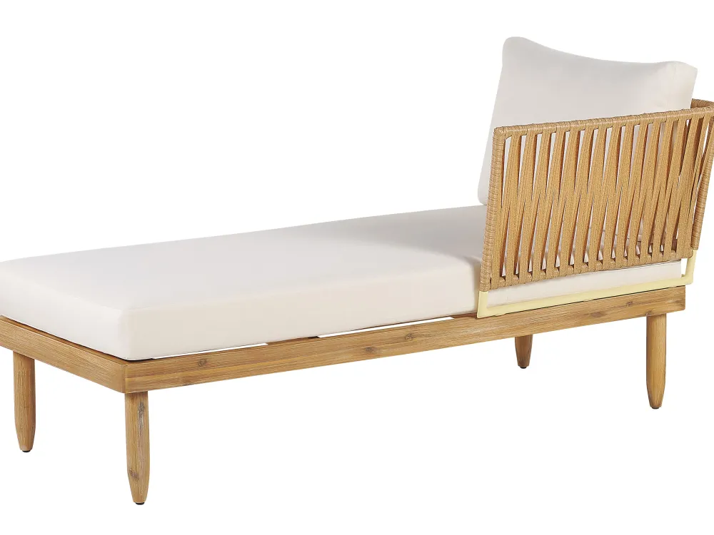 Ulkokalusteet<Beliani 4-Istuttava Ulkosohvaryhma Akasiapuu Vasenk. Valkoinen Cremona