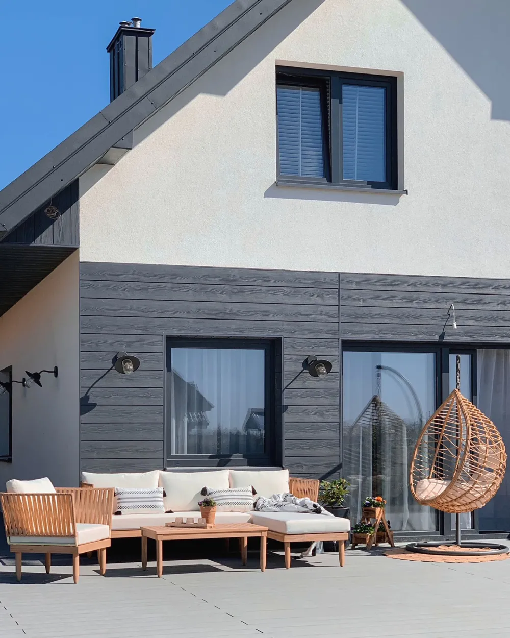 Ulkokalusteet<Beliani 4-Istuttava Ulkosohvaryhma Akasiapuu Vasenk. Valkoinen Cremona