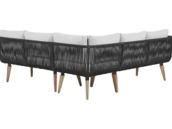 Best Sale Beliani 5-Istuttava Ulkosohvaryhma Akaasia Musta Alcamo