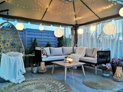 Best Sale Beliani 5-Istuttava Ulkosohvaryhma Akaasia Musta Alcamo