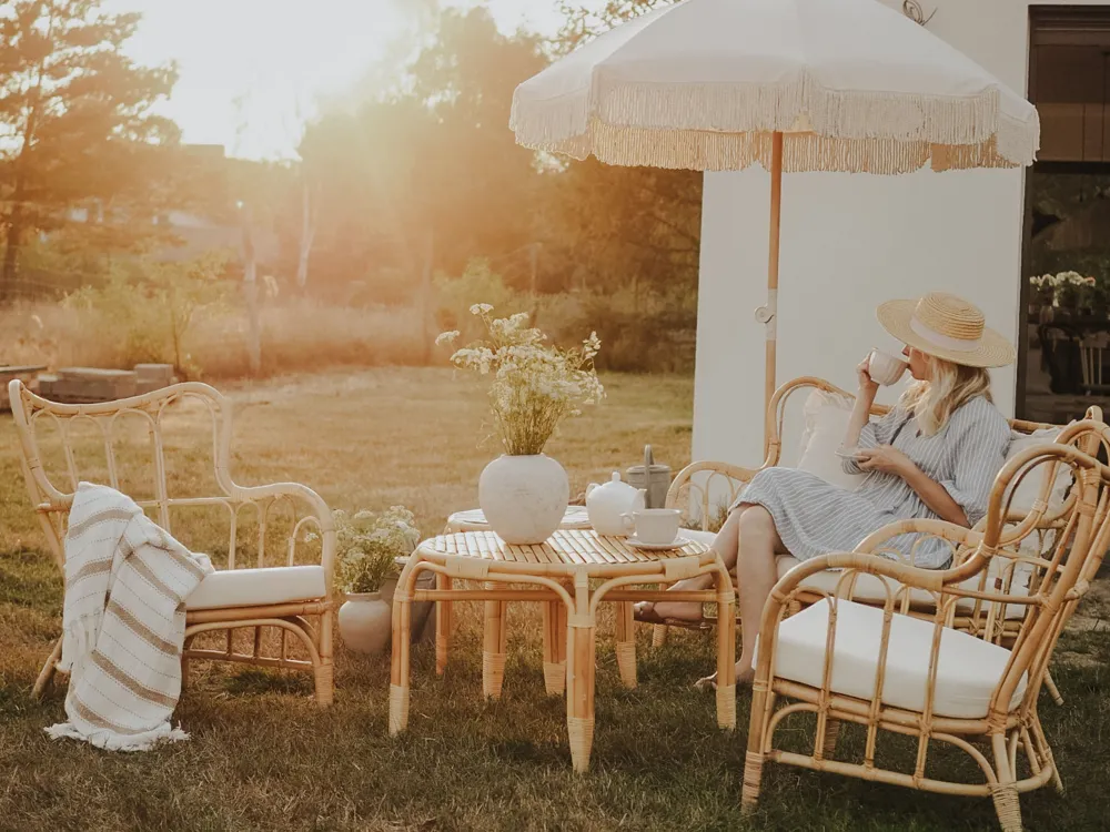 Ulkokalusteet<Beliani 4-Istuttava Ulkosohvaryhma Rottinki Luonnonvari Brindisi