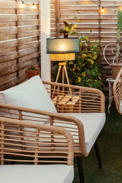 Ulkokalusteet<Beliani 4-Istuttava Ulkosohvaryhma Polyrottinki Luonnonvari Corinth Ii