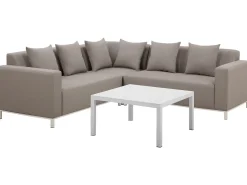 Cheap Beliani 5-Istuttava Ulkosohvaryhma Kangas Vasenk. Ruskeanharmaa Belize