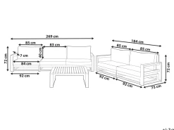 Best Beliani 5-Istuttava Ulkosohvaryhma Akaasia Vaalea Puu Timor Ii