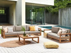 Best Beliani 5-Istuttava Ulkosohvaryhma Akaasia Vaalea Puu Timor Ii