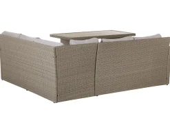 Fashion Beliani 5-Istuttava Ulkosohvaryhma Polyrottinki Ruskeanharmaa Bardi