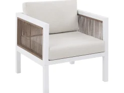 Ulkokalusteet<Beliani 5-Istuttava Ulkosohvaryhma Alumiini Valkoinen/Ruskea Borello