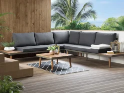 Discount Beliani 5-Istuttava Ulkosohvaryhma Akasiapuu Harmaa Corato