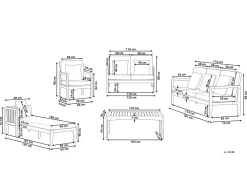 Ulkokalusteet<Beliani 7-Istuttava Ulkosohvaryhma Sertifioitu Akaasia Vaalea Puu Pataja