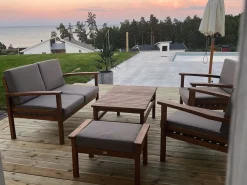 Clearance Beliani 4-Istuttava Ulkosohvaryhma Akaasia Vaalea Puu Manila