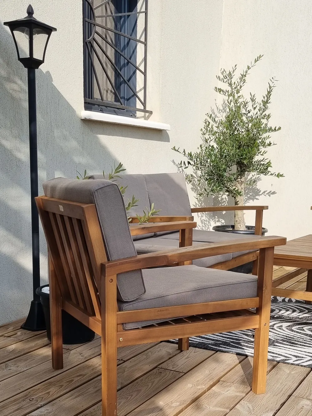 Clearance Beliani 4-Istuttava Ulkosohvaryhma Akaasia Vaalea Puu Manila