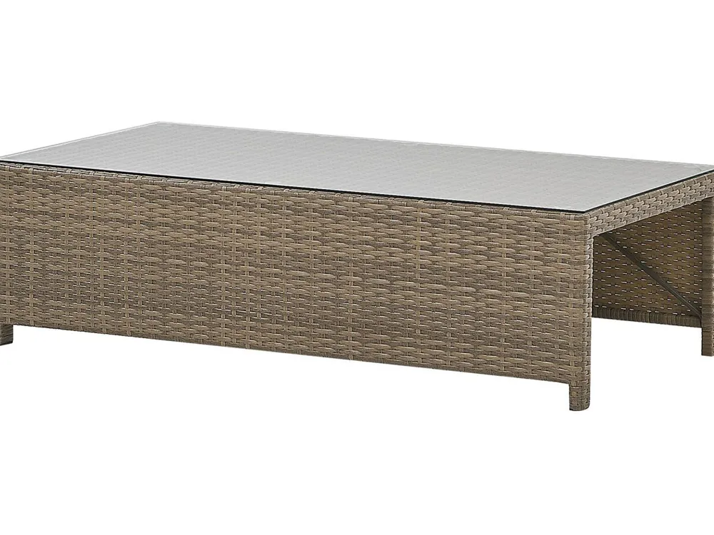 Ulkokalusteet<Beliani 5-Istuttava Ulkosohvaryhma Polyrottinki Valkoinen Belluno