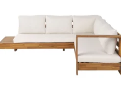 Ulkokalusteet<Beliani 5-Istuttava Ulkosohvaryhma Akasiapuu Vasenk. Valkoinen Marettimo