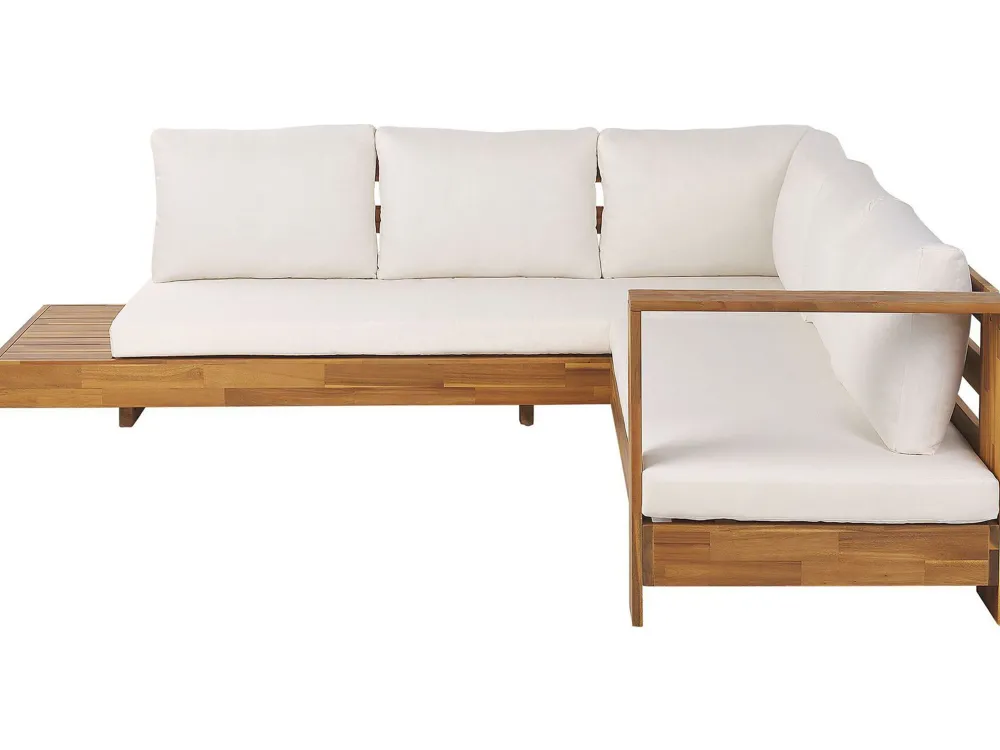 Ulkokalusteet<Beliani 5-Istuttava Ulkosohvaryhma Akasiapuu Vasenk. Valkoinen Marettimo