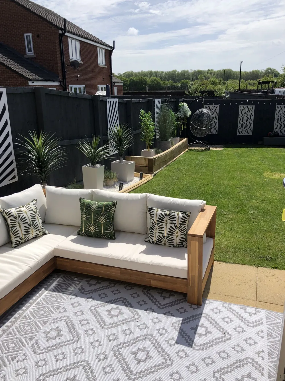 Ulkokalusteet<Beliani 5-Istuttava Ulkosohvaryhma Akasiapuu Vasenk. Valkoinen Marettimo