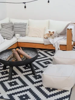 Ulkokalusteet<Beliani 5-Istuttava Ulkosohvaryhma Akasiapuu Vasenk. Valkoinen Marettimo