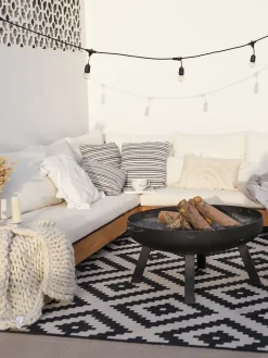 Ulkokalusteet<Beliani 5-Istuttava Ulkosohvaryhma Akasiapuu Vasenk. Valkoinen Marettimo