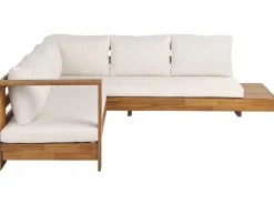 Ulkokalusteet<Beliani 5-Istuttava Ulkosohvaryhma Akasiapuu Vasenk. Valkoinen Marettimo