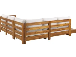 Ulkokalusteet<Beliani 5-Istuttava Ulkosohvaryhma Akasiapuu Vasenk. Valkoinen Marettimo