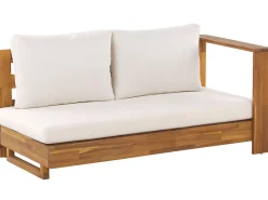 Ulkokalusteet<Beliani 5-Istuttava Ulkosohvaryhma Akasiapuu Vasenk. Valkoinen Marettimo