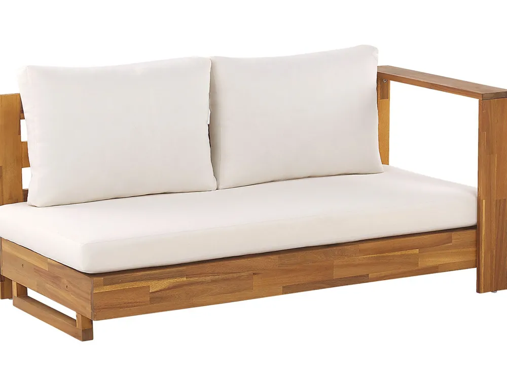 Ulkokalusteet<Beliani 5-Istuttava Ulkosohvaryhma Akasiapuu Vasenk. Valkoinen Marettimo