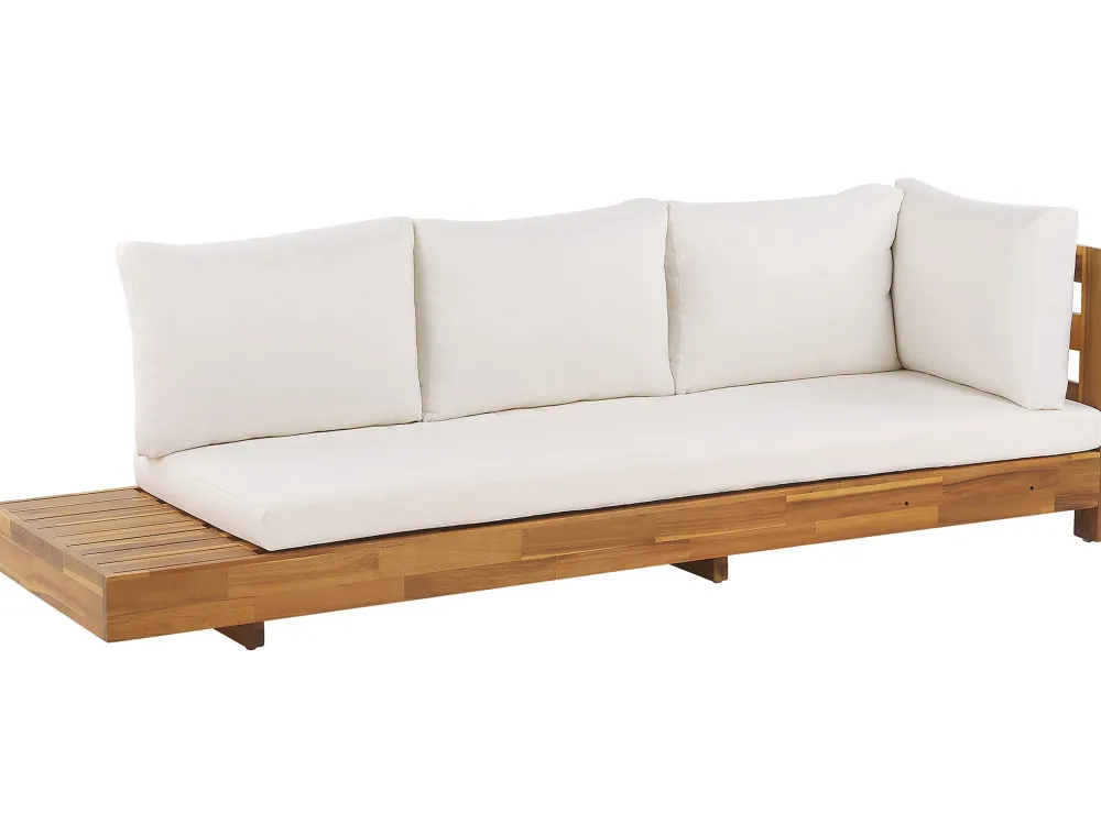 Ulkokalusteet<Beliani 5-Istuttava Ulkosohvaryhma Akasiapuu Vasenk. Valkoinen Marettimo