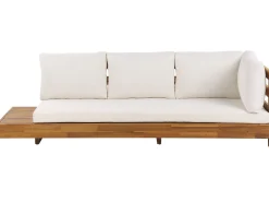 Ulkokalusteet<Beliani 5-Istuttava Ulkosohvaryhma Akasiapuu Vasenk. Valkoinen Marettimo