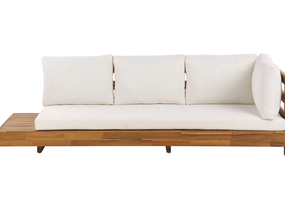 Ulkokalusteet<Beliani 5-Istuttava Ulkosohvaryhma Akasiapuu Vasenk. Valkoinen Marettimo