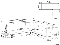 Ulkokalusteet<Beliani 5-Istuttava Ulkosohvaryhma Akasiapuu Vasenk. Valkoinen Marettimo