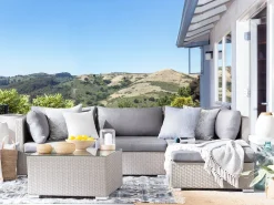 Online Beliani 4-Istuttava Ulkosohvaryhma Polyrottinki Oikeak. Vaaleanharmaa Sano Ii