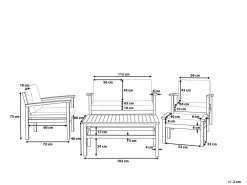 Shop Beliani 4-Istuttava Ulkosohvaryhma Akaasia Tumma Puu Manila
