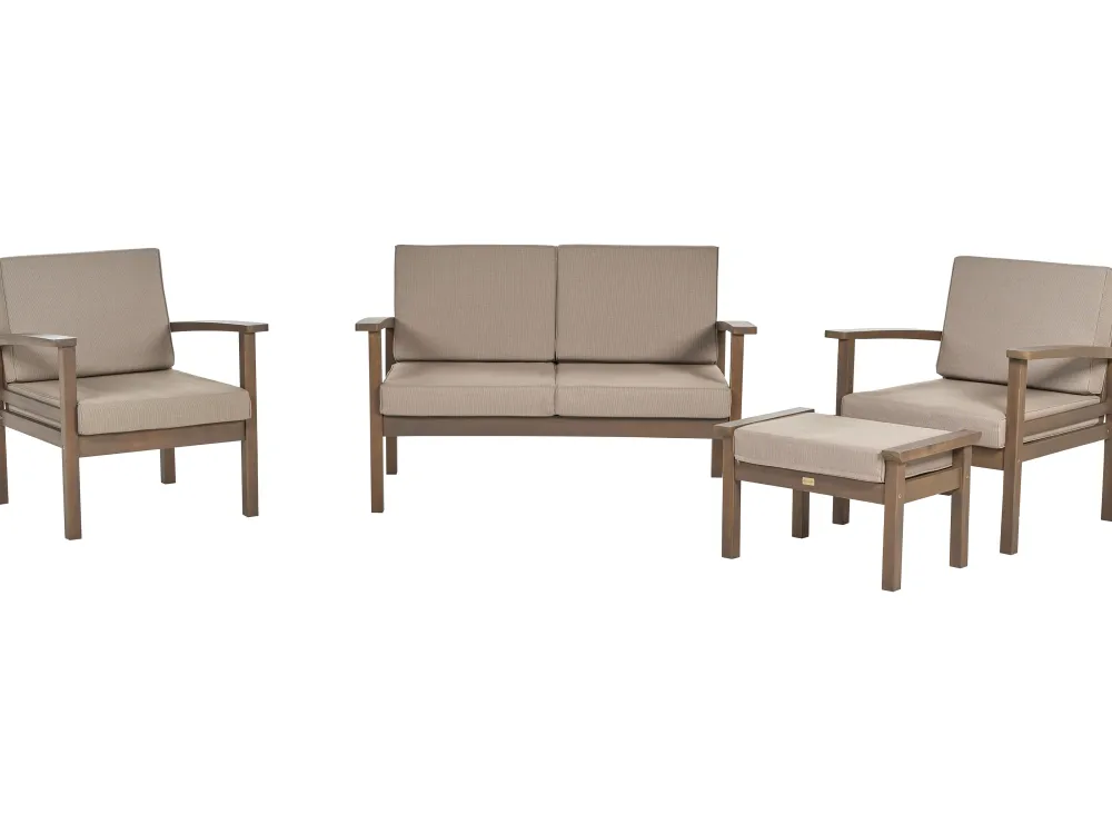 Shop Beliani 4-Istuttava Ulkosohvaryhma Akaasia Tumma Puu Manila