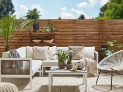 Best Beliani 4-Istuttava Ulkosohvaryhma Alumiini Vasenk. Valkoinen/Ruskea Borello