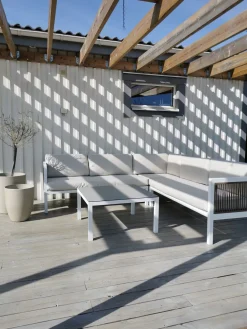 Best Beliani 4-Istuttava Ulkosohvaryhma Alumiini Vasenk. Valkoinen/Ruskea Borello