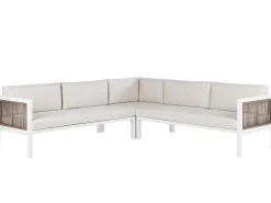 Best Beliani 4-Istuttava Ulkosohvaryhma Alumiini Vasenk. Valkoinen/Ruskea Borello