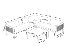 Best Beliani 4-Istuttava Ulkosohvaryhma Alumiini Vasenk. Valkoinen/Ruskea Borello
