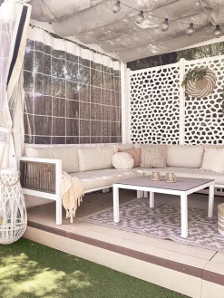 Best Beliani 4-Istuttava Ulkosohvaryhma Alumiini Vasenk. Valkoinen/Ruskea Borello