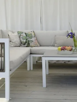 Best Beliani 4-Istuttava Ulkosohvaryhma Alumiini Vasenk. Valkoinen/Ruskea Borello