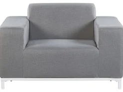 Store Beliani 5-Istuttava Ulkosohvaryhma Kangas Harmaa/Valkoinen Rovigo