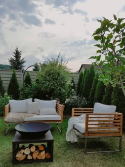 Ulkokalusteet<Beliani 4-Istuttava Ulkosohvaryhma Akasiapuu Valkoinen Bermuda