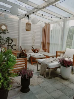 Ulkokalusteet<Beliani 4-Istuttava Ulkosohvaryhma Akasiapuu Valkoinen Bermuda