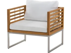 Ulkokalusteet<Beliani 4-Istuttava Ulkosohvaryhma Akasiapuu Valkoinen Bermuda