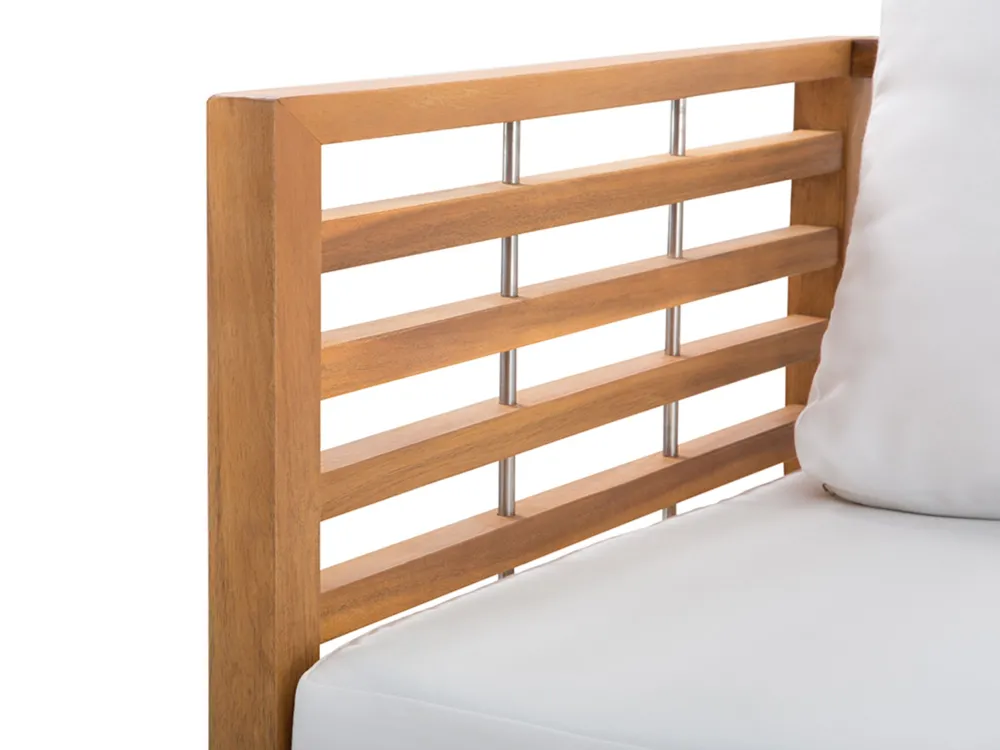 Ulkokalusteet<Beliani 4-Istuttava Ulkosohvaryhma Akasiapuu Valkoinen Bermuda